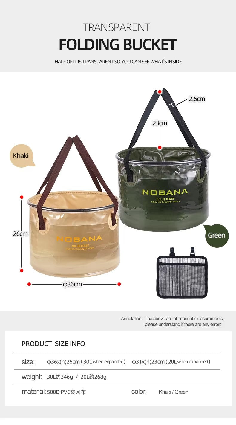 Camping Portable Folding Water Bucket 20L/30L Large Capacity Telescopic Container for Camping, Hiking, Fishing