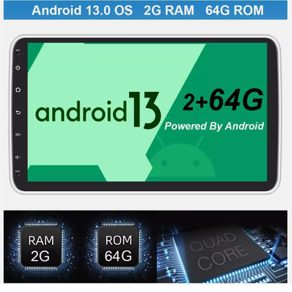 Rádio Estéreo de Carro com Tela Sensível ao Toque Rotativa de Alta Qualidade de 10,1 polegadas Android 13 2+64G 1 DIN GPS Navi BT FM RDS WIFI USB EQ SWC com Microfone