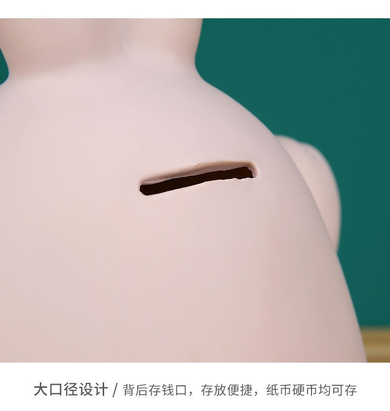 Cartoon Rabbit Piggy Bank Home Living Room Bedroom Ornament Children's Gift Vinyl Anti-fall Piggy Bank Home Accessories