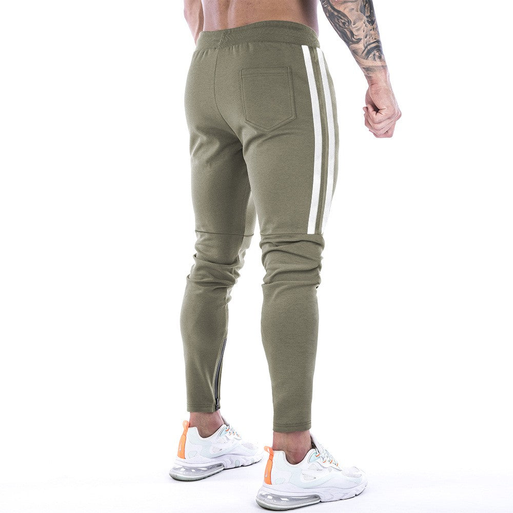 Gym Skinny Jogger Pants Men Running Sweatpants Fitness Bodybuilding Sports Pants Zip pocket Male Cotton Jogging Trousers men