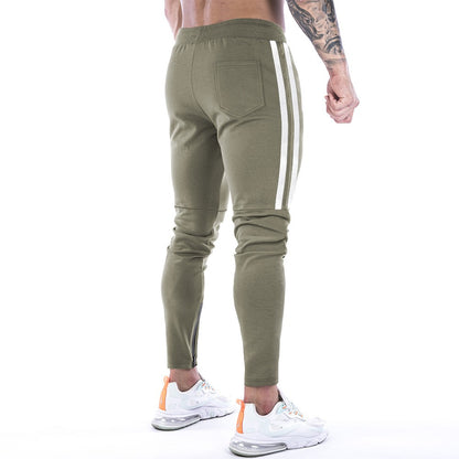 Gym Skinny Jogger Pants Men Running Sweatpants Fitness Bodybuilding Sports Pants Zip pocket Male Cotton Jogging Trousers men