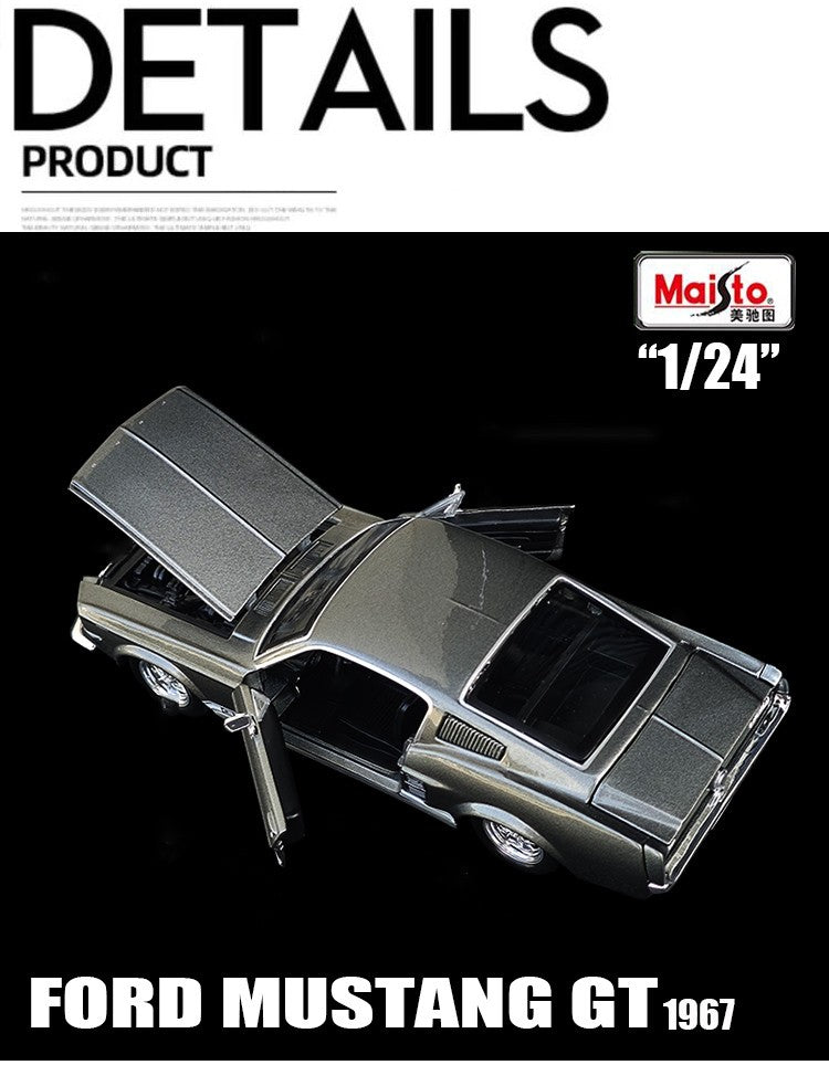 Maisto 1:24 1967 Ford Mustang GT Alloy Sports Car Model Diecast Metal Racing Vehicles Car Model Simulation Collection Kids Gifts