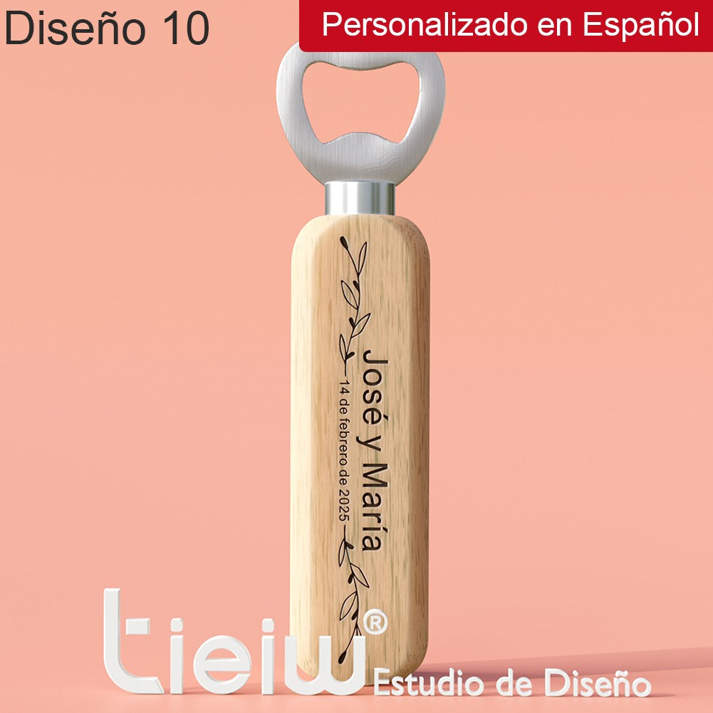 12PCS Custom Wedding Gift Bottle Opener Wedding Favors for Guests Personalized Wooden Opener as Gift for Wedding Decoration