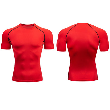 Men's Running Compression Tshirts Quick Dry Soccer Jersey Fitness Tight Sportswear Gym Sport Short Sleeve Shirt Breathable