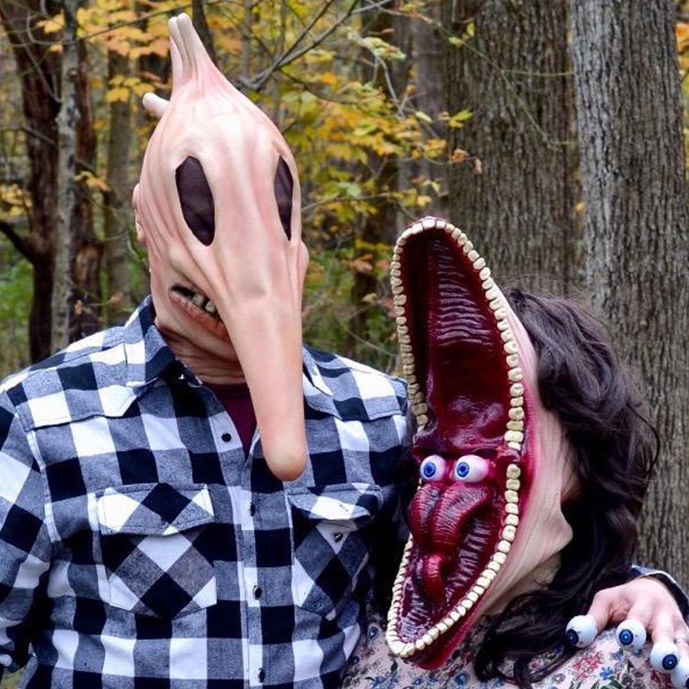 Adam and Barbara Mask Cosplay Monster Full Head Funny Couple Latex Helmet Halloween Carnival Dress Up Party Costume Props