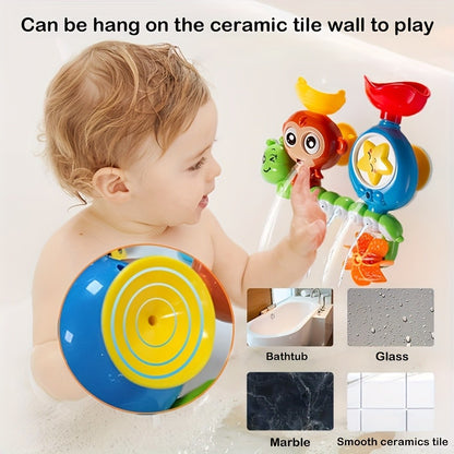 Toddlers Bath Toy, Monkey Caterpillar Preschool New Born Baby Bathtub Water Toys, Durable Interactive Multicolored Infant Toy