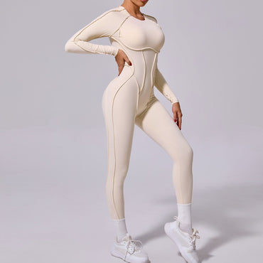 One-piece Yoga Jumpsuit Women Long Sleeved Set Quick Drying Yoga suit Gym Training Suit  Sportswear Bodysuits Women Fitness Set