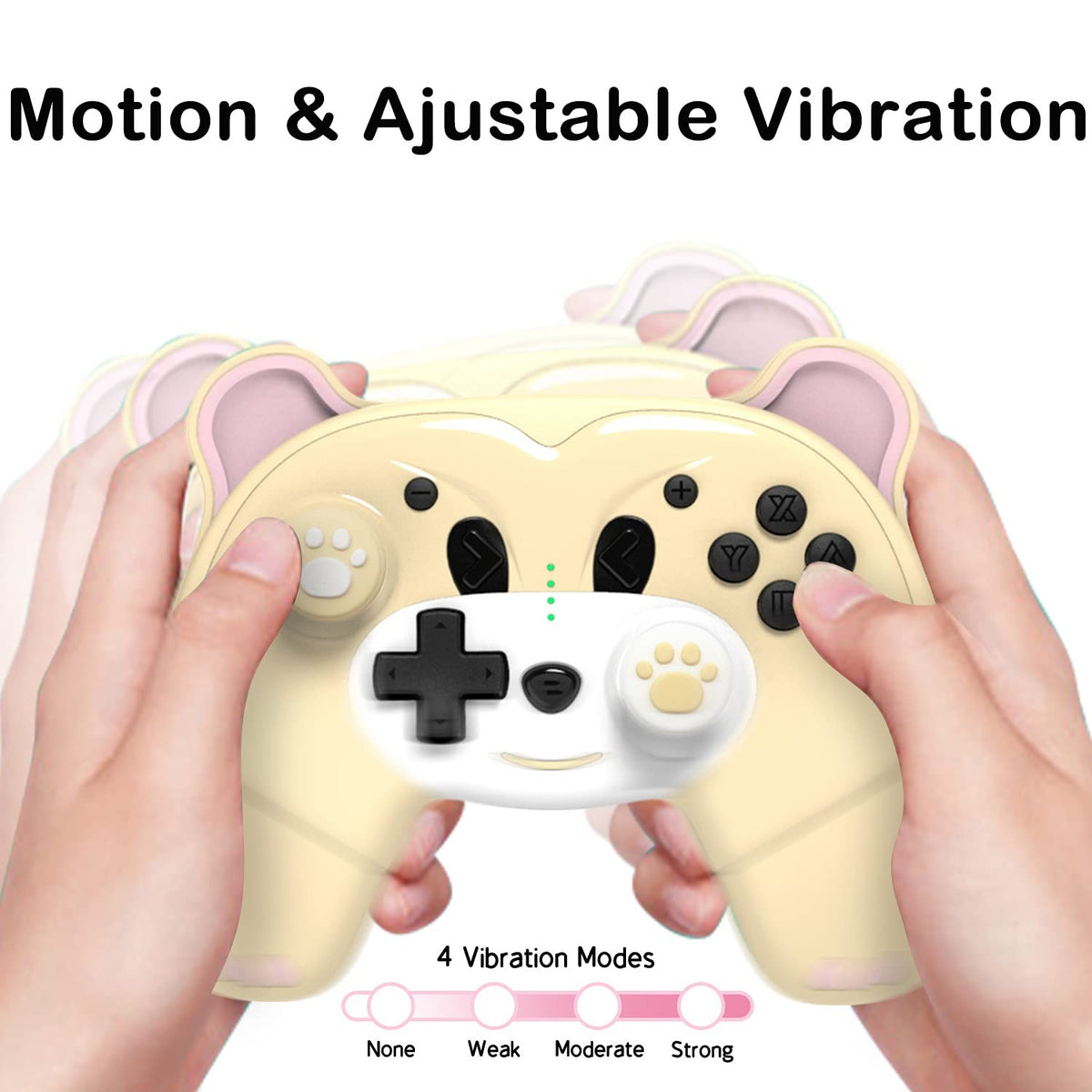 Wireless Controller for Nintendo Switch/Switch Lite, Cute Pro Controller with Macro, Wake-Up, Headphone Jack, Turbo, Motion, Vibration, Ergonomic and Breathing Light – Yellow