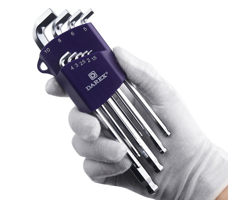 DAREX Metric Ball End Short Tail Hex Key Set 7/9 Piece Short Arm Extended High - Quality Hex Wrenches for Various Tasks