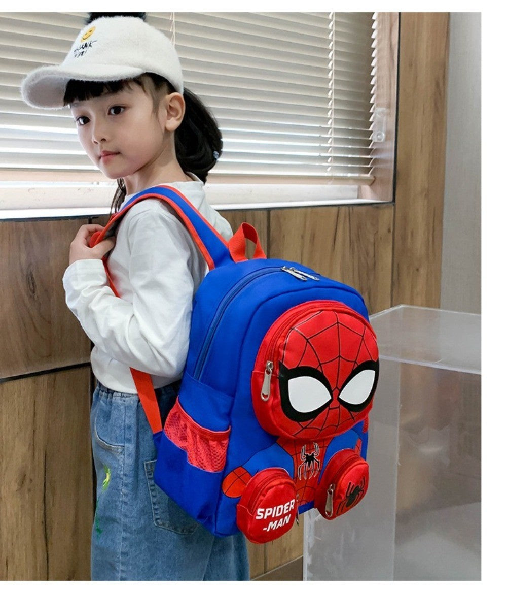 Mochila Infantil Homem-Aranha Marvel Desenho Animado Fofo Dupla Alça Escolar Presentes para Meninos Mochila Leve e Elegante para Jardim de Infância