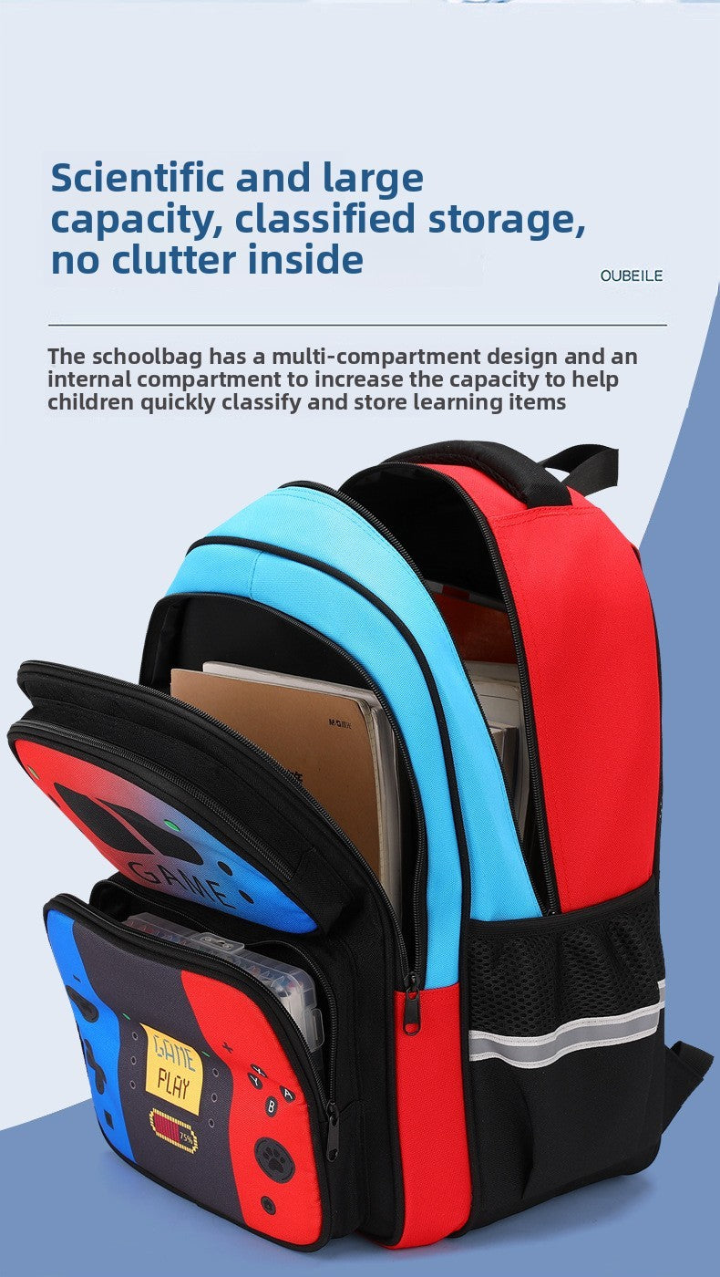 Mochila escolar estampada com console de videogame criativo 3 peças/conjunto mochilas para meninos adolescentes meninas Nylon à prova d'água bolsas escolares para livros