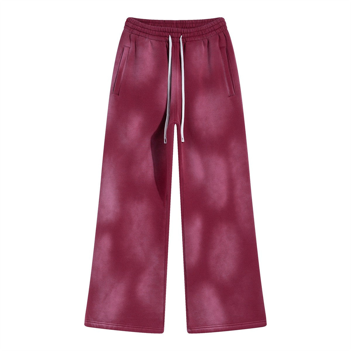 Autumn and winter 2024 new splash ink white spray-dyed loose plus velvet joggers