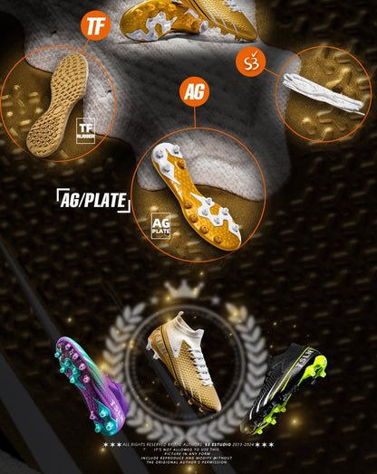 Men's Soccer Shoes Cleats Professional High-Top Breathable Athletic Football Boots,Outdoor Football Training Shoes for TF/AG Boy