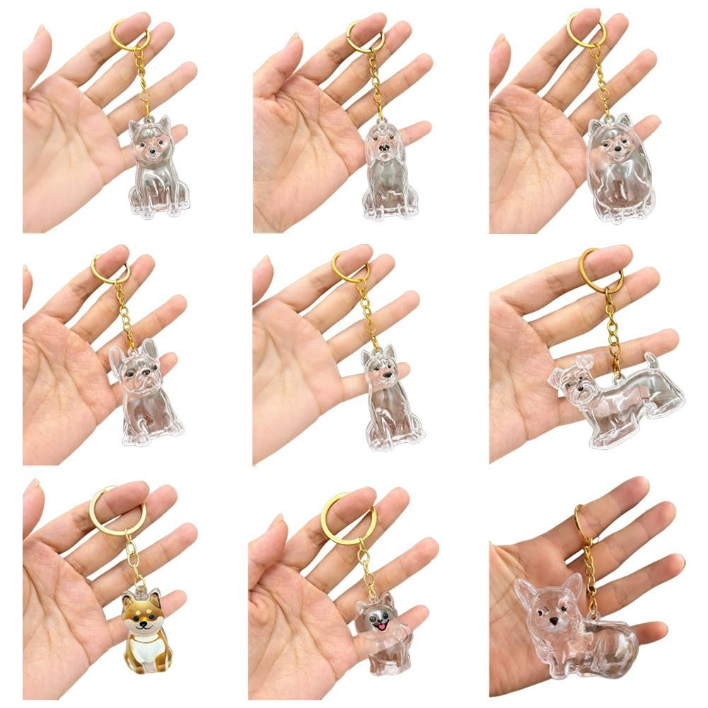 Dog Hair Collection Pendant Hair Storage Box Charm Pet Cute Keychains Clear Plastic Pet Hair Capsule Souvenirs DIY Gifts