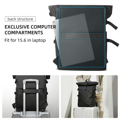 Mochila de Viagem Expansível HK Masculina Grande Capacidade À Prova D'Água Bolsa para Laptop de 15,6" Mochila de Caminhada Ciclismo com Porta USB