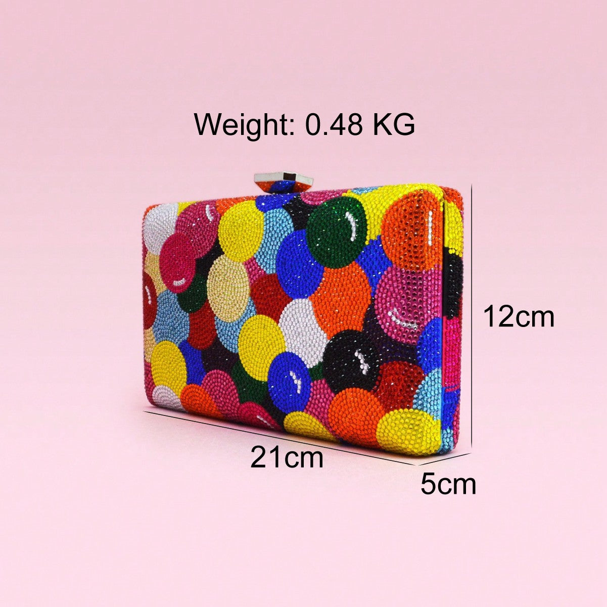 Designer Multicolored Diamond Evening Clutch Bags Women’s Rainbow Crystal Rhinestone Wedding Banquet Handbag Femal Party Purse