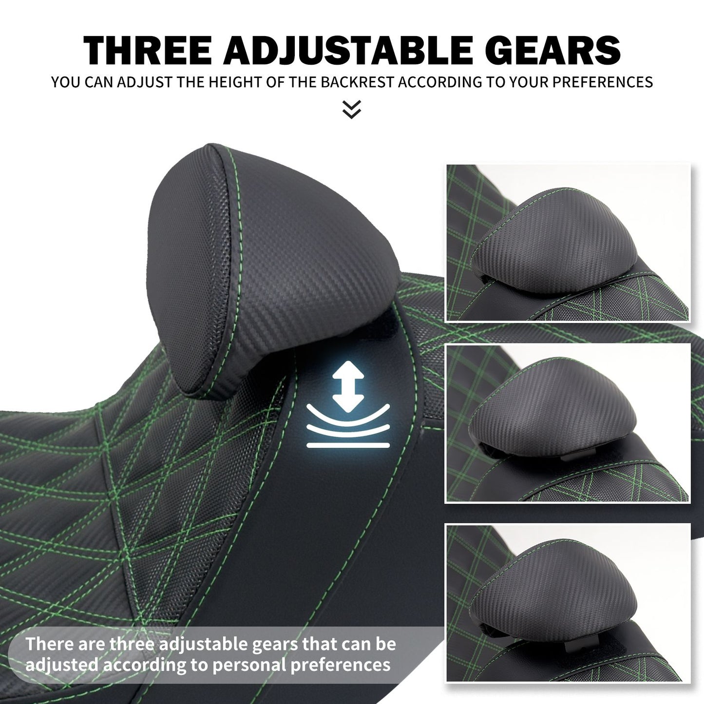 Assento 2 Lugares Moto Garupa Com Encosto Ajustável Almofada Para Harley Touring Electra Road Glide 09-23 Assento De Couro