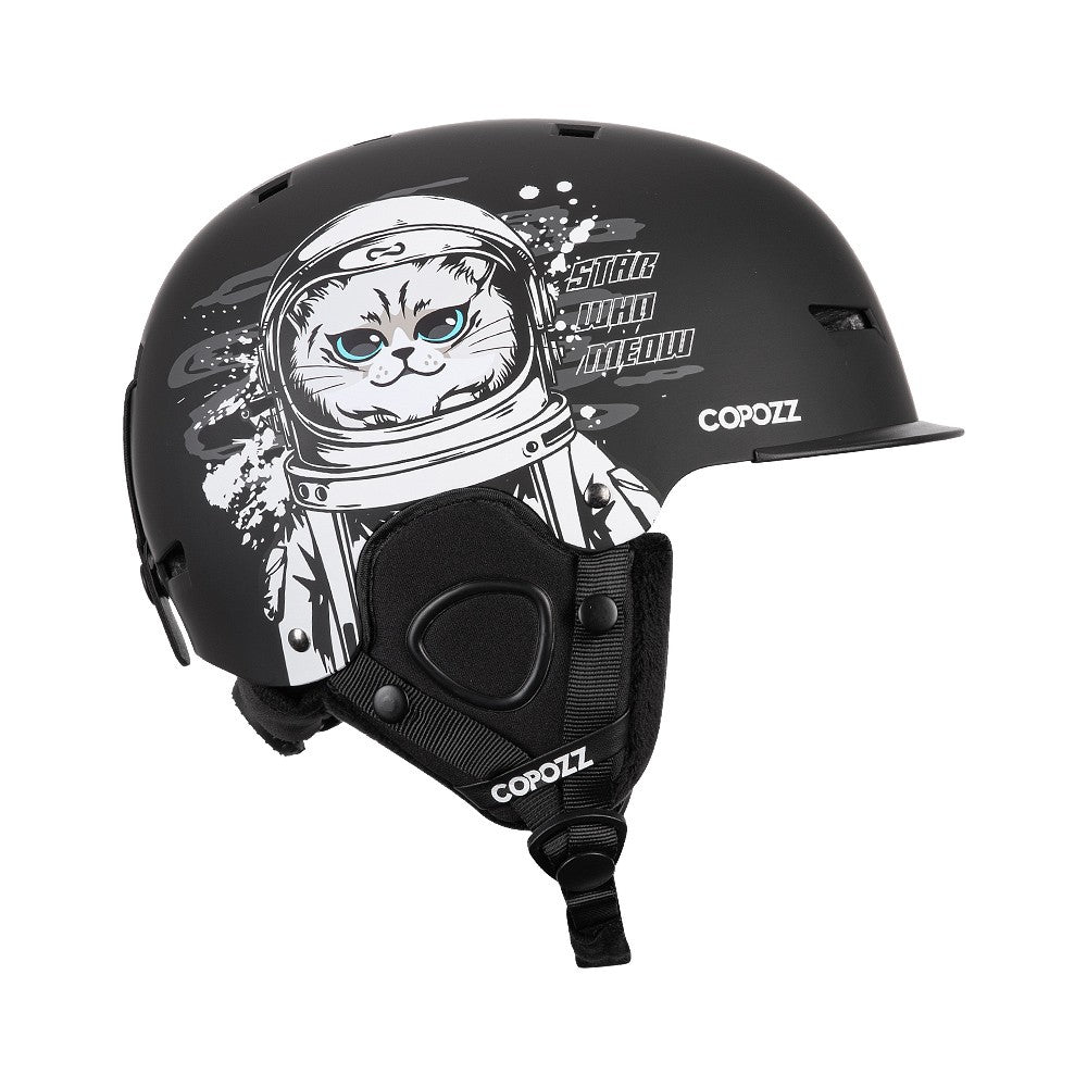 COPOZZ Novo Capacete de Esqui Unissex com Certificado, Meio-Coberto, Anti-impacto, Para Adultos e Crianças, Segurança na Neve, Capacete de Snowboard