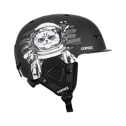 COPOZZ Novo Capacete de Esqui Unissex com Certificado, Meio-Coberto, Anti-impacto, Para Adultos e Crianças, Segurança na Neve, Capacete de Snowboard