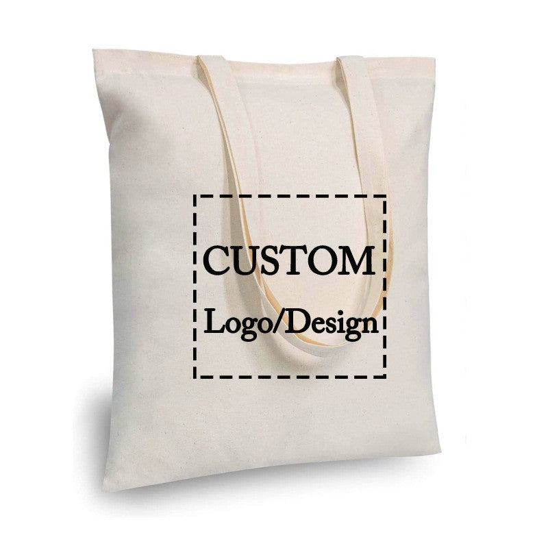 10/20/50Pcs Custom Cotton Tote Bag Eco-friendly Shoulder Bag Lightweight Reusable Shopping Bag Suitable For Promotions Gifts