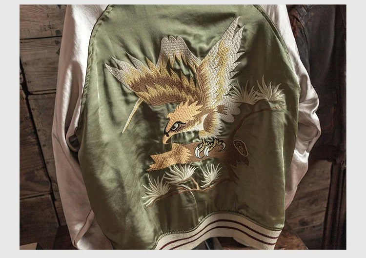 Non Stock Suka Reversible Souvenir Jacket Embroidered Sukajan Baseball Outerwear