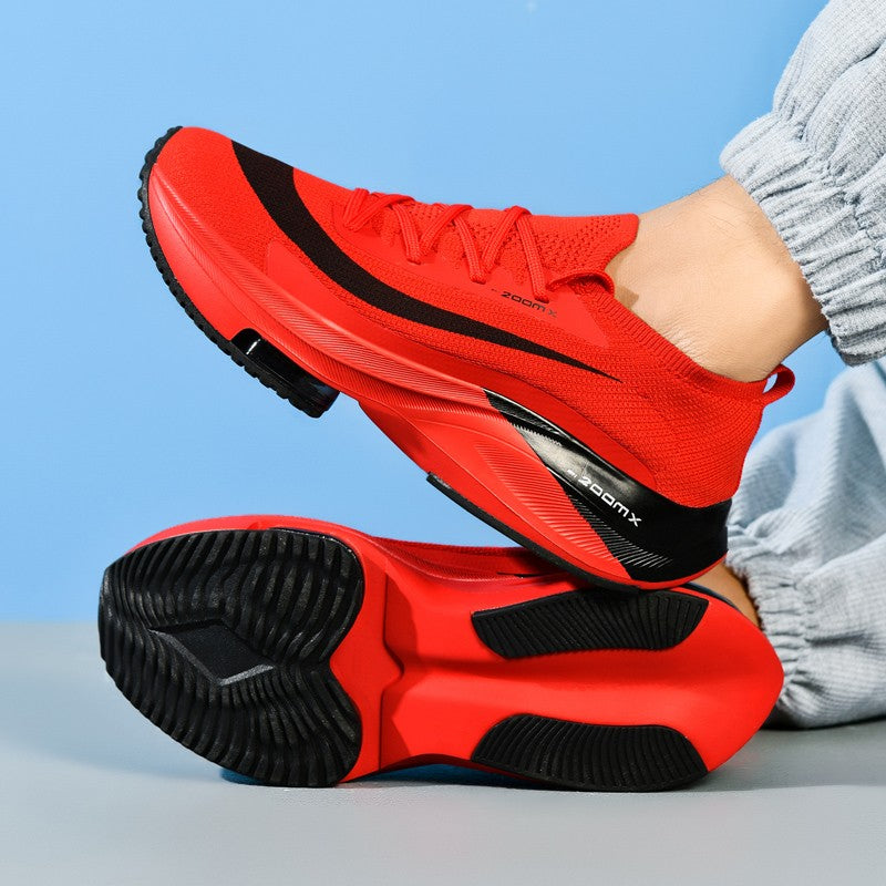 Couple Running Shoes Men Mesh Breathable Comfortable Flat Casual Walking Shoes Lace-up Trendy Outdoor Sneakers for Men Women