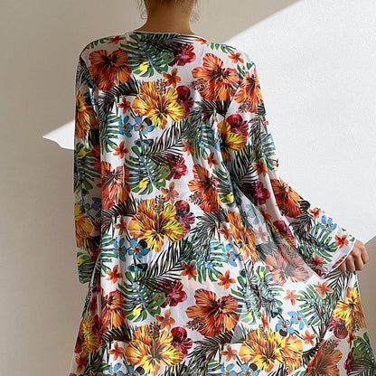 Bohemian Print Sexy Women's Beach Bikinis Three Pieces Bikini Set Cover Up Swimwear High Waisted Bikini Set Women Swimsuit 2025