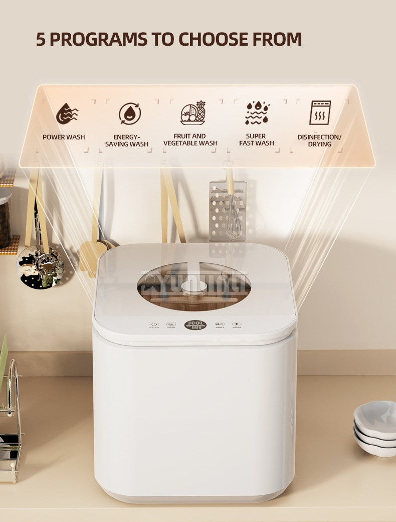Intelligent Kitchen Dishwasher, Mini Fully Automatic Disinfection Cabinet Bowl Dishes Dishes Intelligent