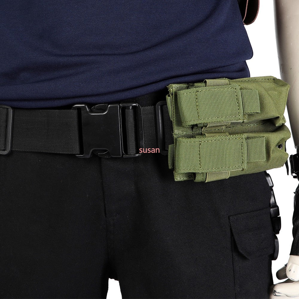 Carnival Game Leon Kennedy Costume RE Accessories Utility Belt With Bags Hero  Cosplay T-Shirt Officer Armpit Holster Halloween