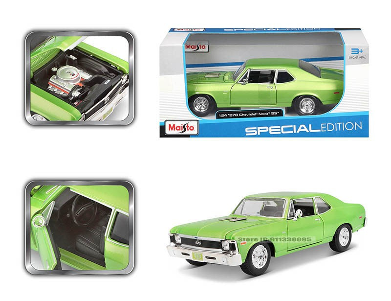 Maisto 1:24 1970 Chevrolet NOVA SS modelo de carro de liga fundido estático de precisão para coleção, presente, brinquedo, maré de jogo