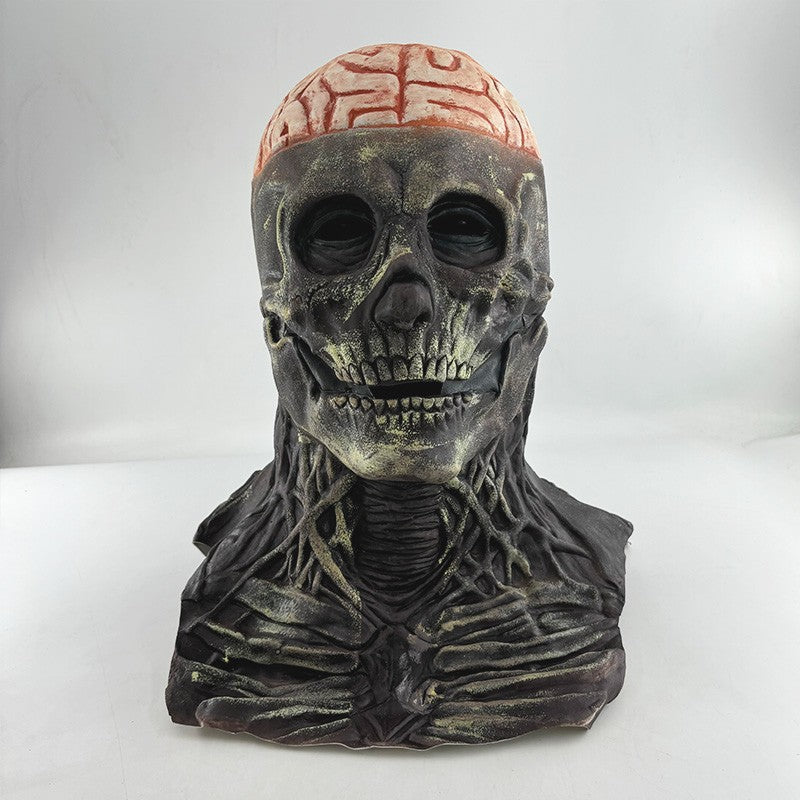 Halloween Scary Skull Mask Halloween Party Carnival Cosplay Prop Novelty Realistic Skull Latex Mask Evil Red Skull Headgear