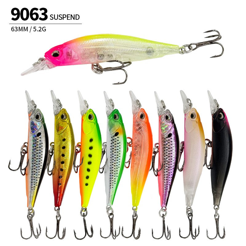 Isca de Pesca Suspend UV Minnow 5g 63mm Rozante 63SP Jerkbait Isca para Truta Baixo Água Salgada Twitch Jerk Retrieve Isca Artificial Rígida