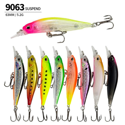 Isca de Pesca Suspend UV Minnow 5g 63mm Rozante 63SP Jerkbait Isca para Truta Baixo Água Salgada Twitch Jerk Retrieve Isca Artificial Rígida