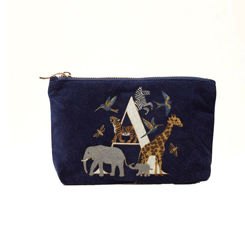 Cute Animal Letter Print Velvet Clutch Makeup Bag - Fashionable And Stylish Cosmetic Pouch for Women