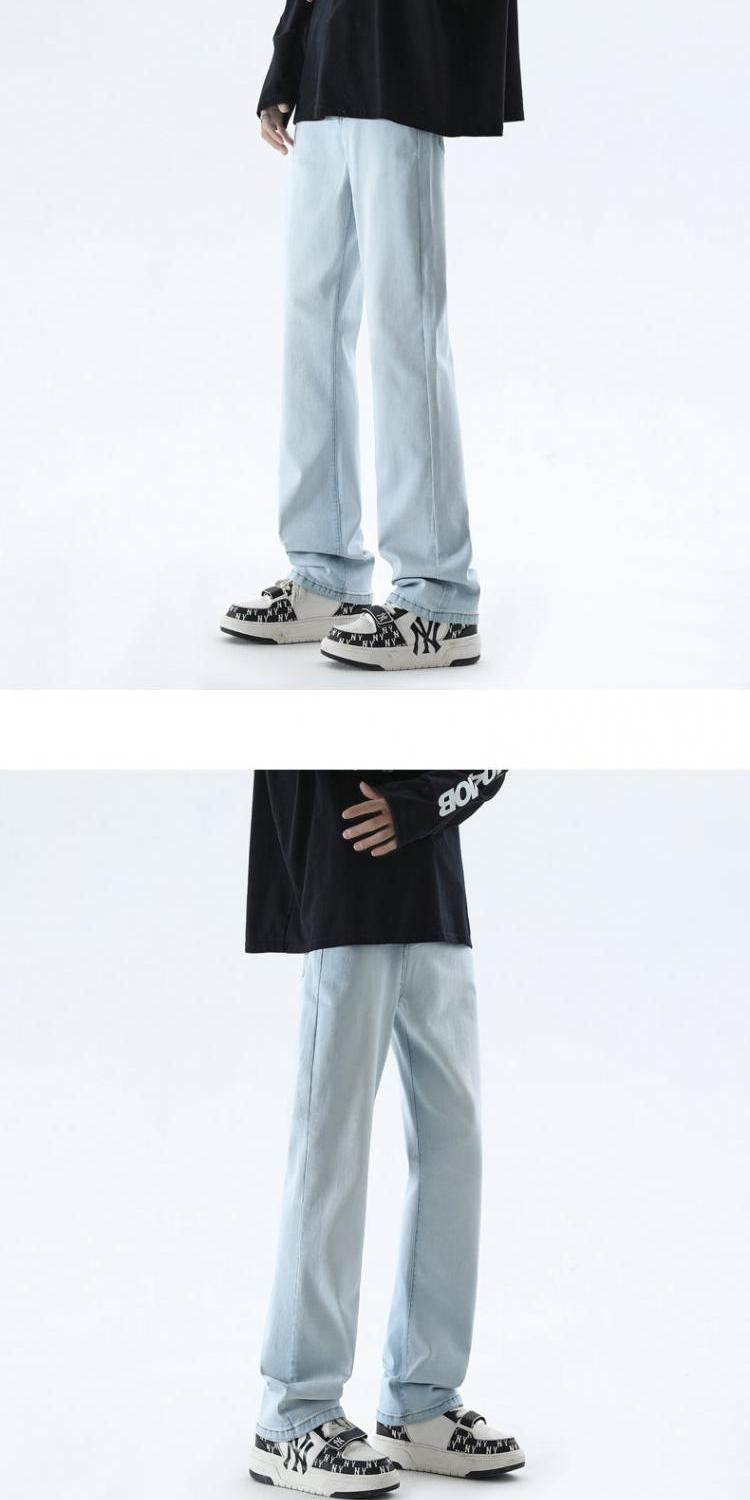 Cleanfit Extended Length Men's Jeans High Waist Slim Straight Leg Micro Flared Pants Bla Knife  Faionable Tall Size