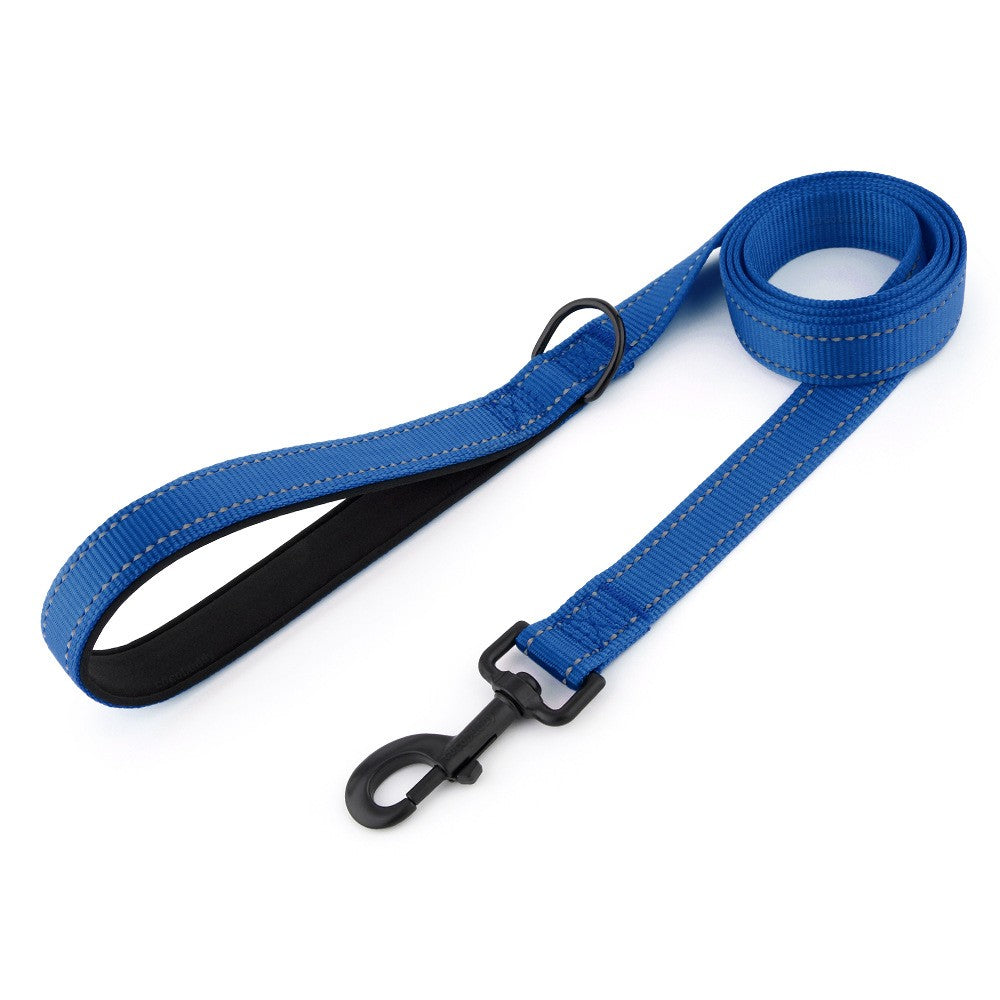 Coleira de cachorro Laeds Leashes, coleira de cachorro de nylon de seda reflexiva para cães grandes, médios e pequenos passearem, corda engrossada para passear com animais de estimação