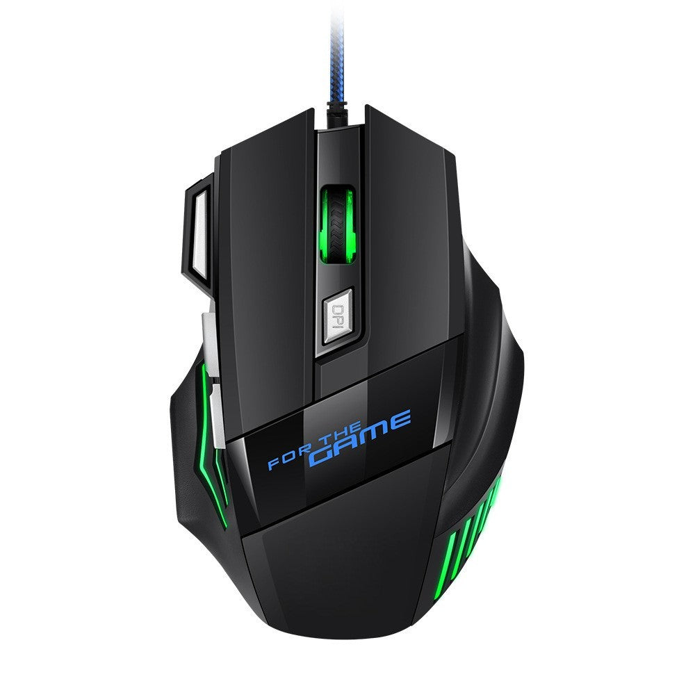 Mouse Gamer USB com Fio G6 7 Botões 5500DPI Ajustável Óptico Ergonômico E-sports para Laptop PC Xiaomi HUAWEI Samsung Pad