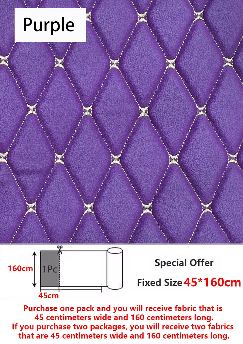 45/90x160cm Special Offer Embroidered Plaid Fabric Sponge Interlayer Leather Fabrics for Car Interior Seat Cushion Decoration