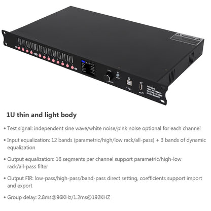 DP48X Processador de Áudio Digital Profissional 4 Entradas 8 Saídas Processador Drive Rack com RIR DEQ Sistema de Gerenciamento de Alto-falantes 192KHZ