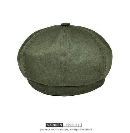BOTVELA Men's Newsboy Cap Twill Cotton 8 Panel Hat Flat Ivy Cabbie Casual Baker Caps Gatsby Hat Retro Hats Boina Beret for Male