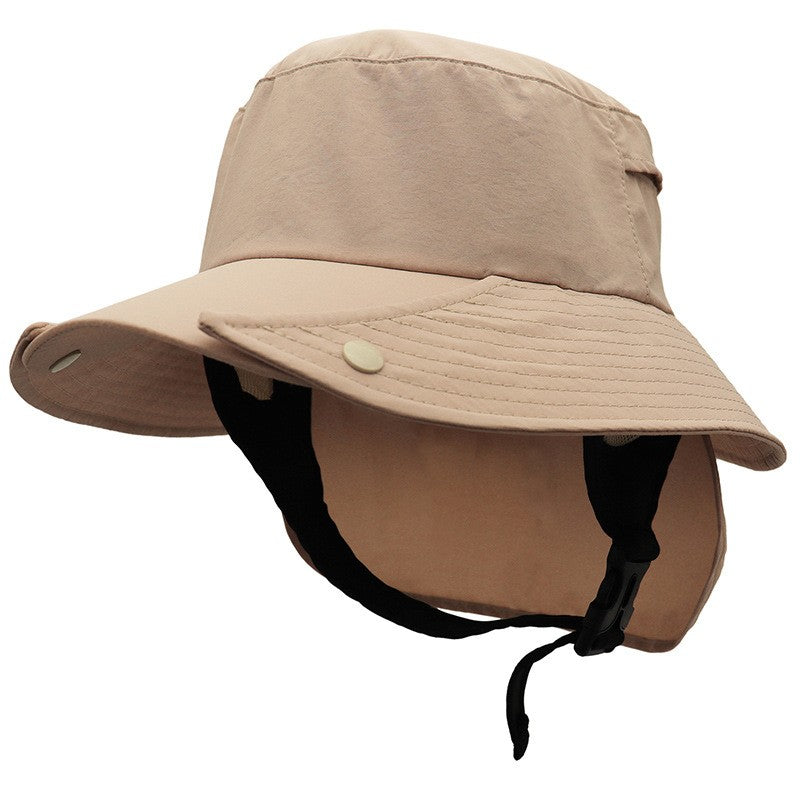 UPF50+ Men Surfing Hat Wide-brimmed Surf Cap Men Hat Breathable Brim Sunshade Quick-drying Beach Cool Cap Windproof Bucket Hat