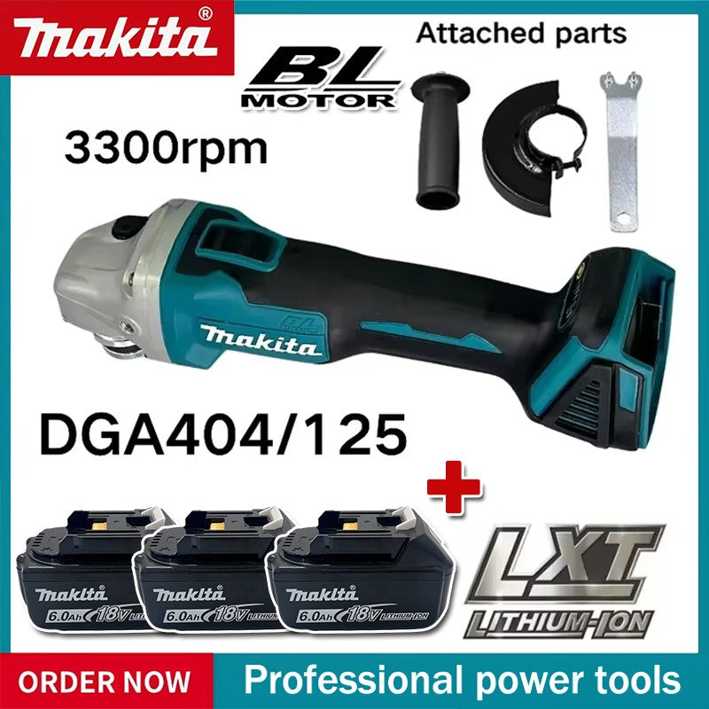 Makita DGA404 Esmerilhadeira Angular Elétrica a Bateria de Lítio Brushless 125mm/100mm Máquina de Corte Recarregável Máquina de Polir de Alta Potência