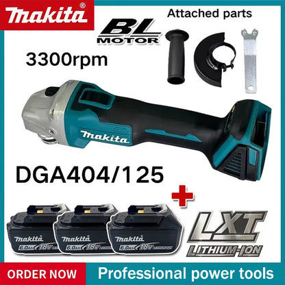 Makita DGA404 Esmerilhadeira Angular Elétrica a Bateria de Lítio Brushless 125mm/100mm Máquina de Corte Recarregável Máquina de Polir de Alta Potência