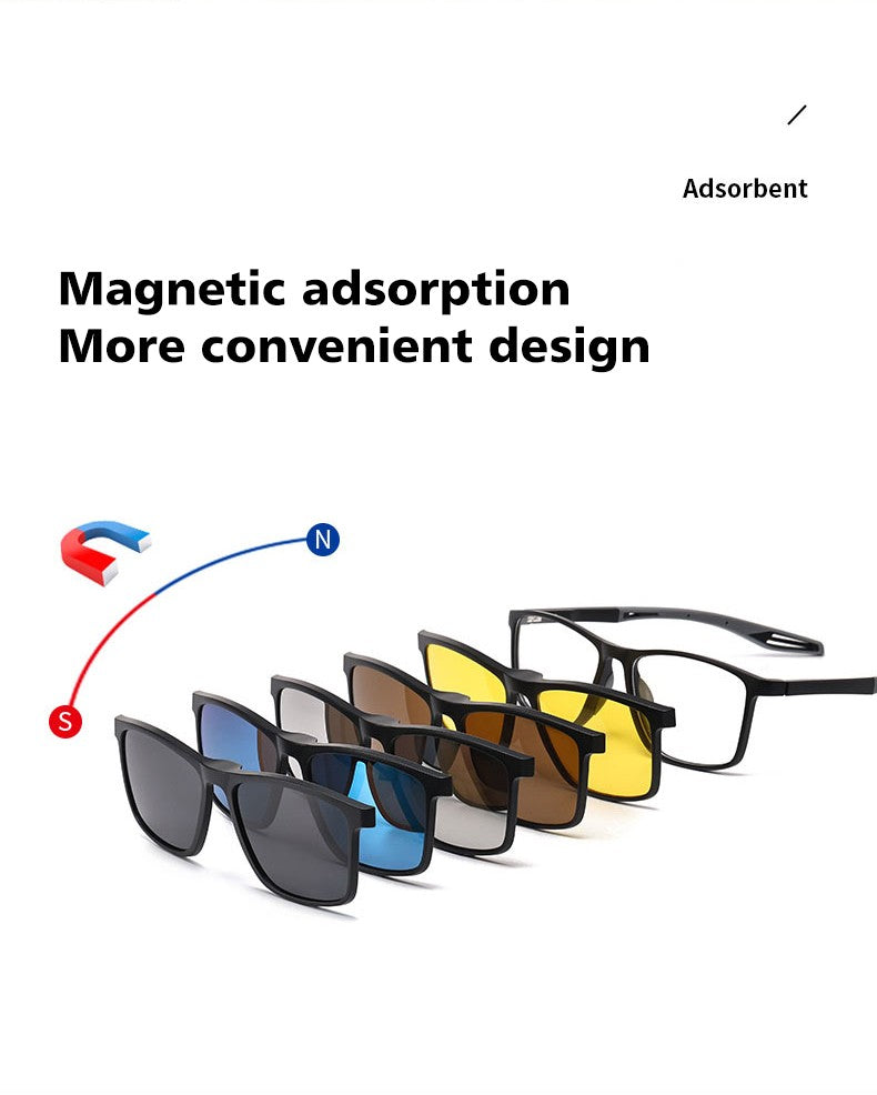 VICKY New Magnetic Clip-On Polarized Sunglasses Men Driving Night Vision Anti Blue Light Reading Glasses Women Prescription 3310