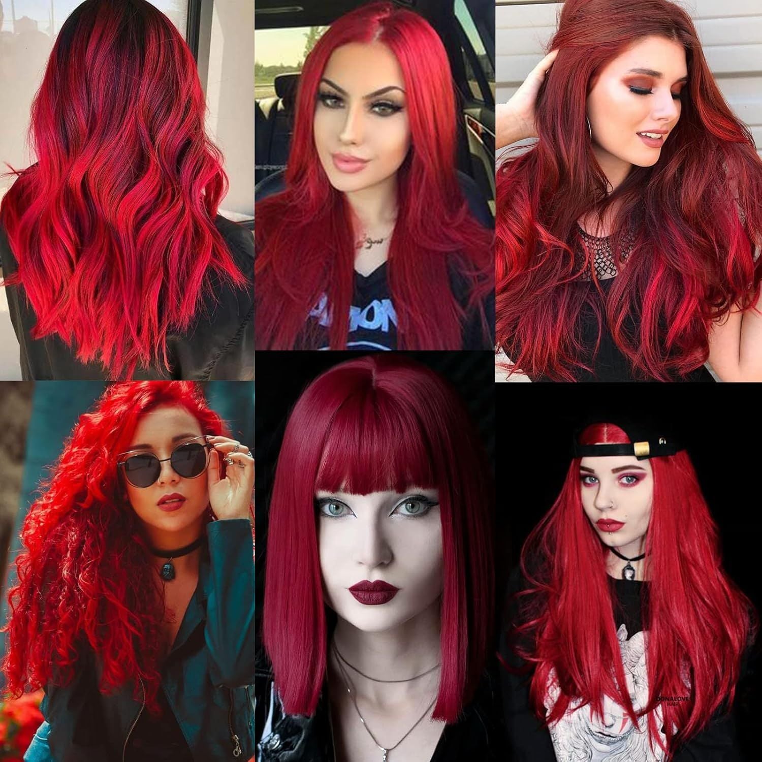 Red Hair Extensions Clip in, Colored Party Highlights Extension for Kids Girls Synthetic Hairpiece Straight 22 inch good 2026