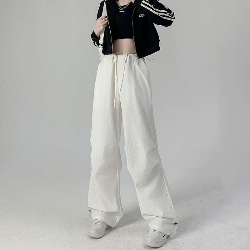 Women's Retro Cargo Pants High Waisted Straight Leg Joggers Casual Sporty Sweatpants for Streetwear