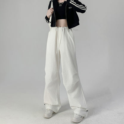 Women's Retro Cargo Pants High Waisted Straight Leg Joggers Casual Sporty Sweatpants for Streetwear