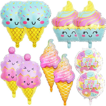 7pcs Candy & Ice Cream Theme Balloons Set pink balloons decoration party birthday balloons decoration party princess