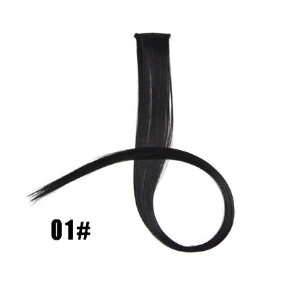 Mega Hair Tic Tac Sintético 55 cm Longo Colorido Liso Peças de Cabelo Sintéticas para Uso Diário Festas