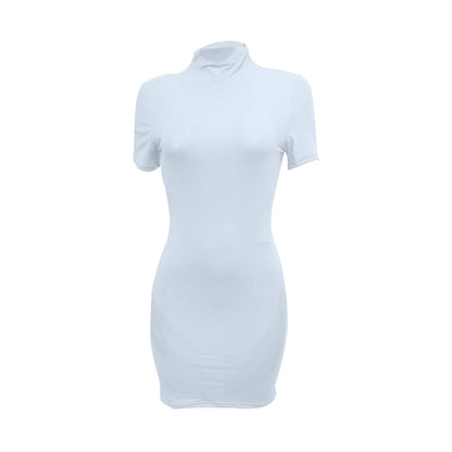 Bodycon Dresses For Women 2024 High Neck Thigh Length Short Sleeve Fitted Women'S Valentines Going Out Club Date Night Outfit